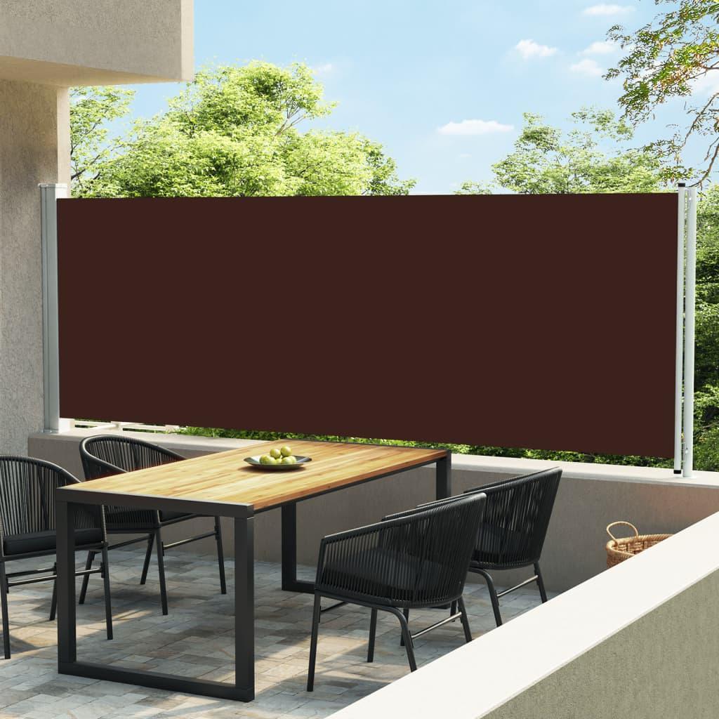 Sammenrullelig sidemarkise til terrassen 600x160 cm brun
