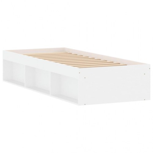 Sengeramme 75 x 190 cm - hvid gæsteseng med opbevaring