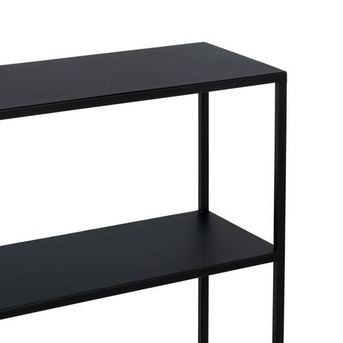 Konsol Sort Natur Jern Træ MDF 122,5 x 22,5 x 75 cm