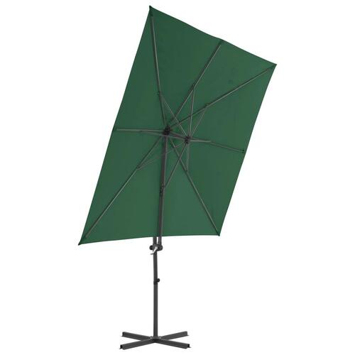 Hængeparasol med stålstang 250 x 250 cm grøn