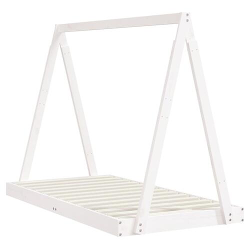Sengeramme til juniorseng 80x160 cm massivt fyrretræ hvid