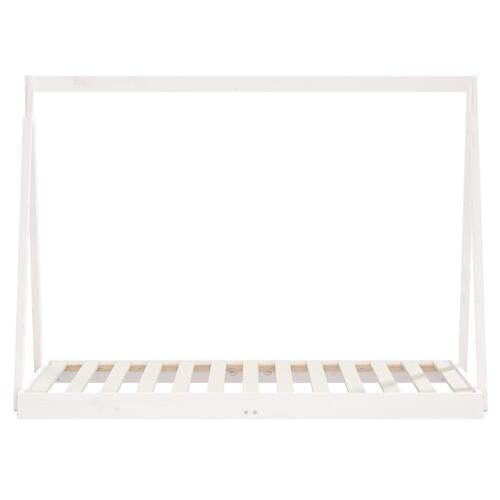 Sengeramme til juniorseng 80x160 cm massivt fyrretræ hvid