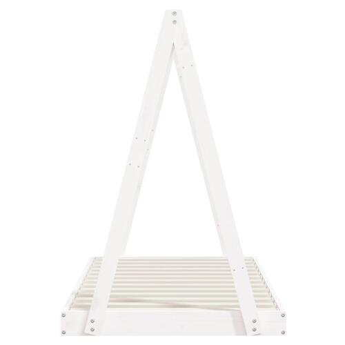 Sengeramme til juniorseng 80x160 cm massivt fyrretræ hvid