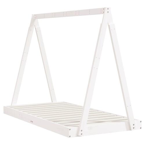 Sengeramme til juniorseng 80x160 cm massivt fyrretræ hvid