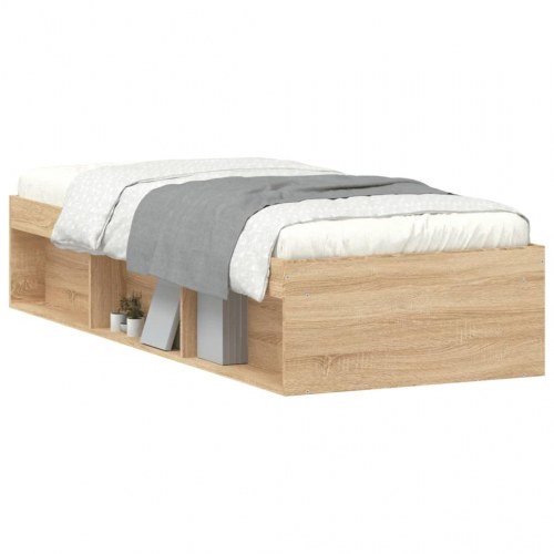 Sengeramme 75×190 cm i sonoma-eg med opbevaring