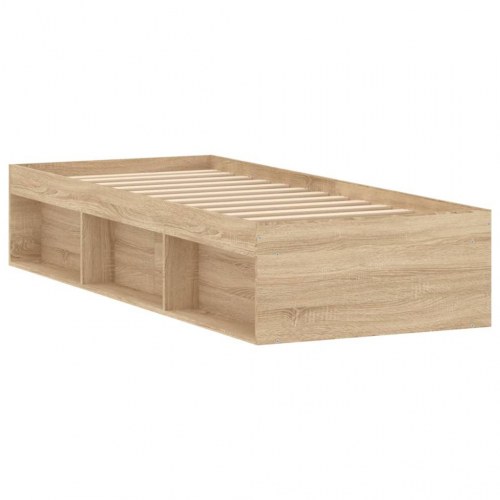 Sengeramme 75×190 cm i sonoma-eg med opbevaring
