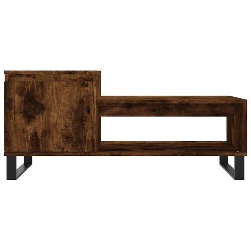 Sofabord 100x50x45 cm konstrueret træ røget egetræsfarve