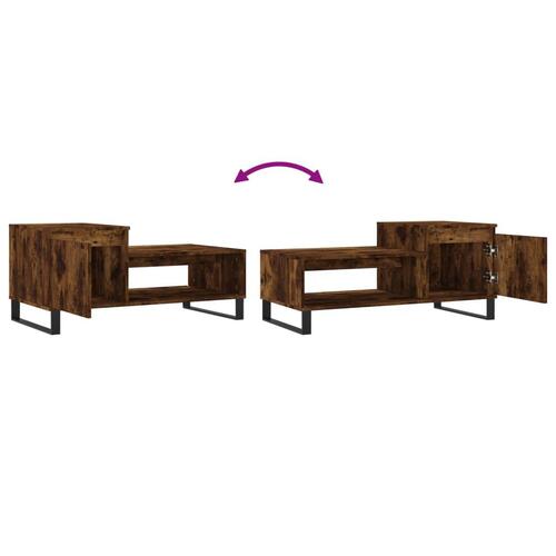 Sofabord 100x50x45 cm konstrueret træ røget egetræsfarve