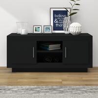 Tv-bord 102x35x45 cm konstrueret træ sort