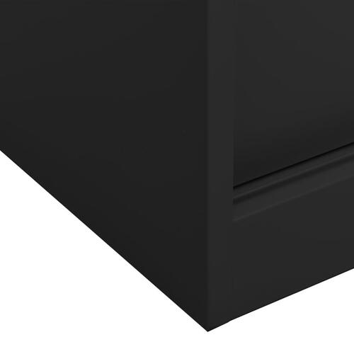 Kontorskab med skydedøre 90x40x90 cm stål antracitgrå