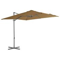Hængeparasol med stålstang 250 x 250 cm gråbrun
