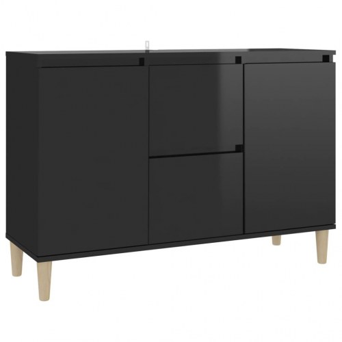 Skænk 101x35x70 cm konstrueret træ sort højglans