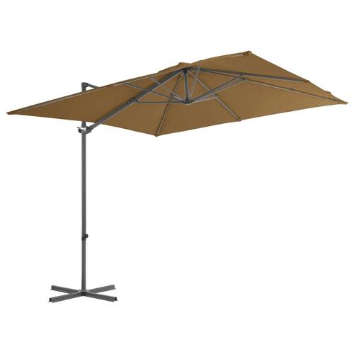 Hængeparasol med stålstang 250 x 250 cm gråbrun