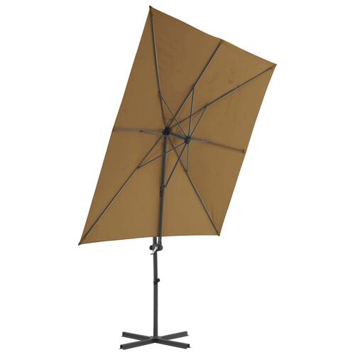 Hængeparasol med stålstang 250 x 250 cm gråbrun