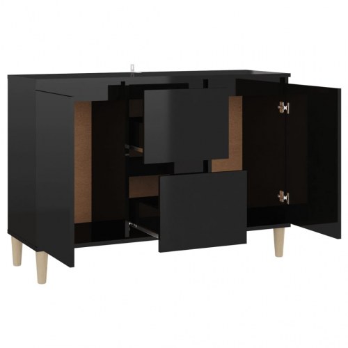 Skænk 101x35x70 cm konstrueret træ sort højglans