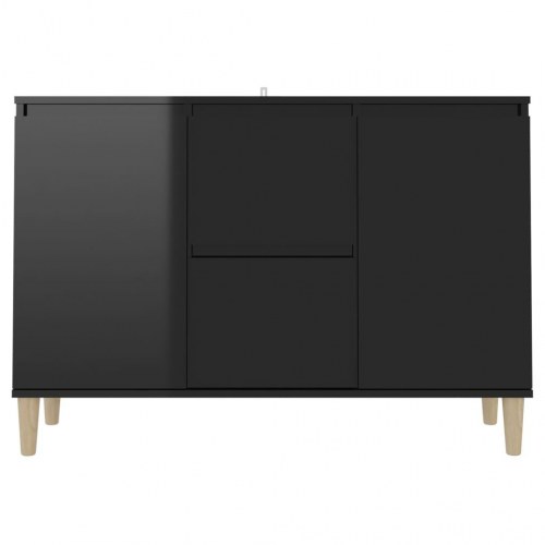 Skænk 101x35x70 cm konstrueret træ sort højglans