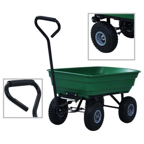 Vippelig havevogn 300 kg 75 l grøn