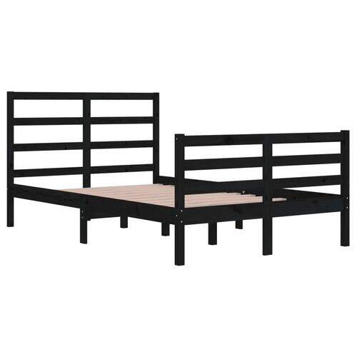 Sengeramme 120x200 cm massivt fyrretræ sort