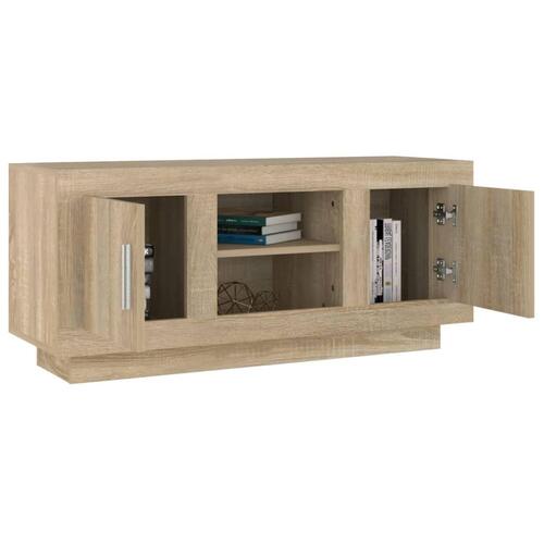 Tv-bord 102x35x45 cm konstrueret træ sonoma-eg