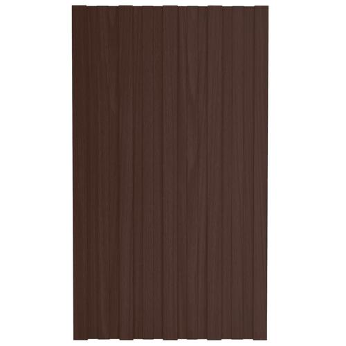 Tagplader 12 stk. 80x45 cm galvaniseret stål brun