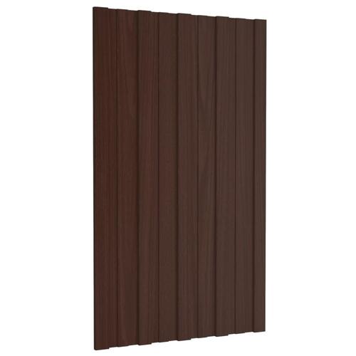 Tagplader 12 stk. 80x45 cm galvaniseret stål brun