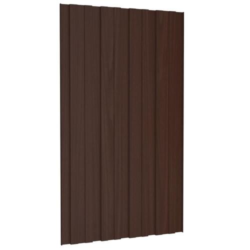 Tagplader 12 stk. 80x45 cm galvaniseret stål brun