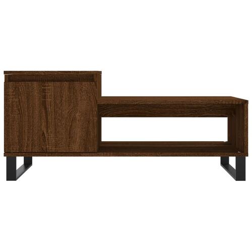 Sofabord 100x50x45 cm konstrueret træ brun egetræsfarve