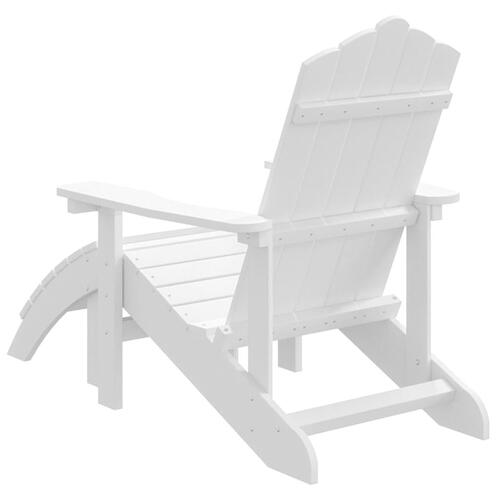Adirondack-havestol med fodstøtte HDPE hvid