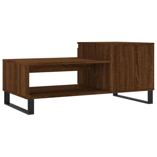 Sofabord 100x50x45 cm konstrueret træ brun egetræsfarve