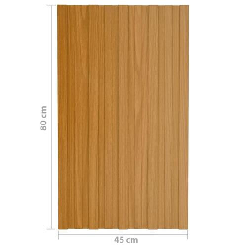 Tagplader 36 stk. 80x45 cm galvaniseret stål lyst træ