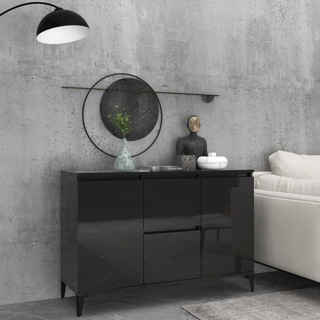 Skænk 104x35x70 cm spånplade sort højglans