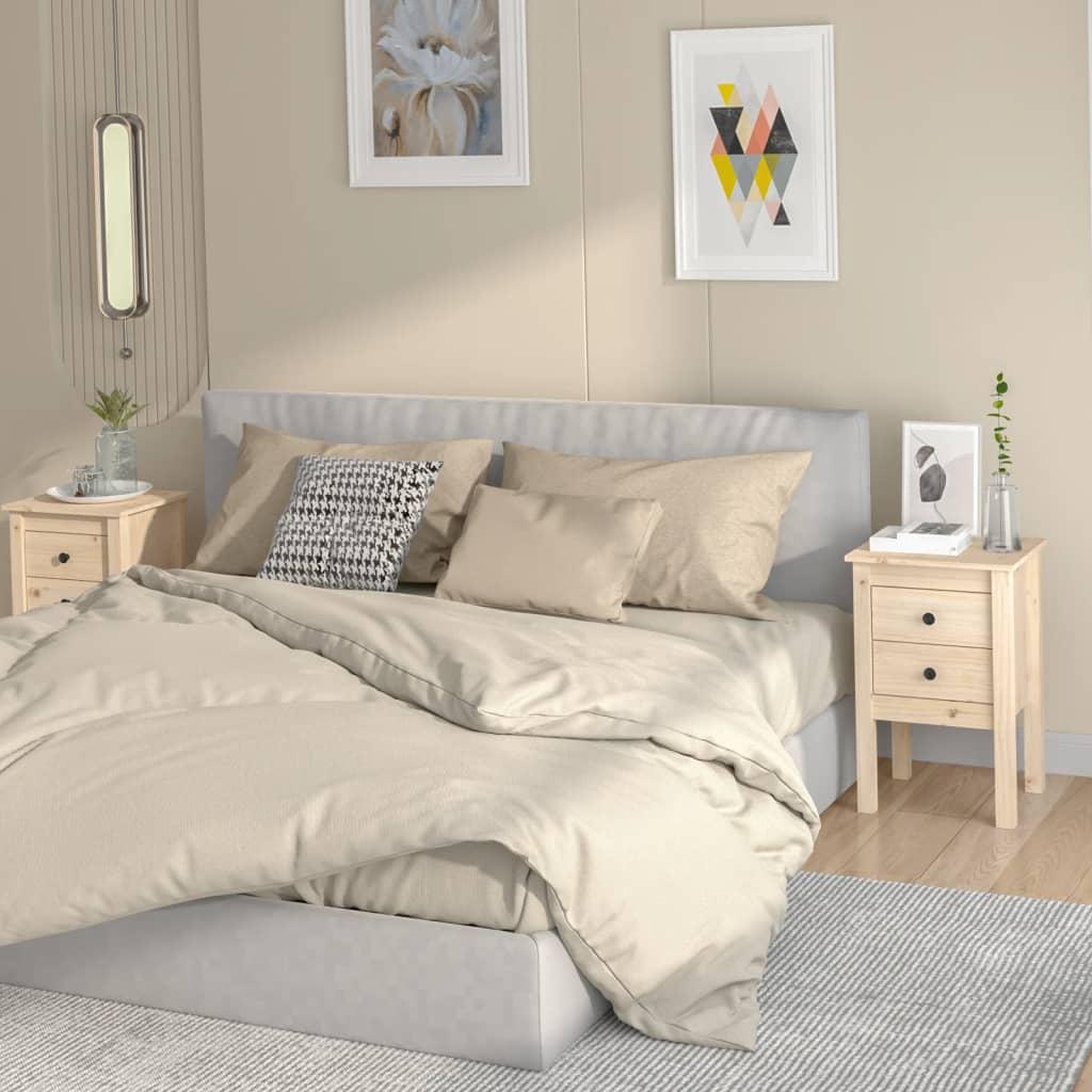 Sengeborde 2 stk. 40x35x61,5 cm massivt fyrretræ