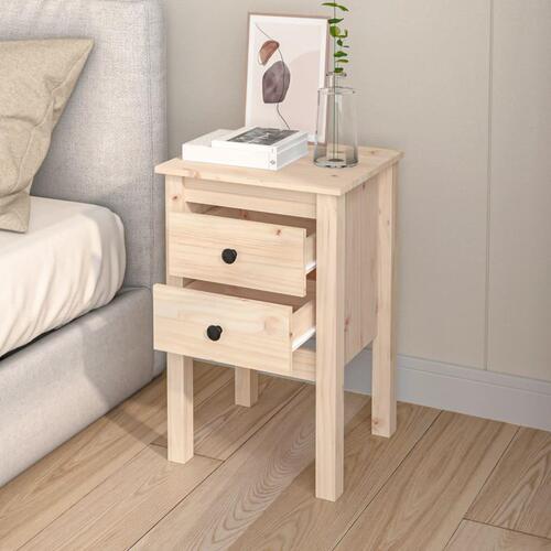 Sengeborde 2 stk. 40x35x61,5 cm massivt fyrretræ
