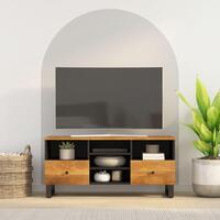 Tv-bord 100x33x46 cm massivt mangotræ og konstrueret træ
