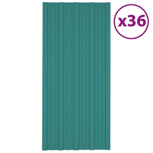 Tagplader 36 stk. 100x45 cm galvaniseret stål grøn