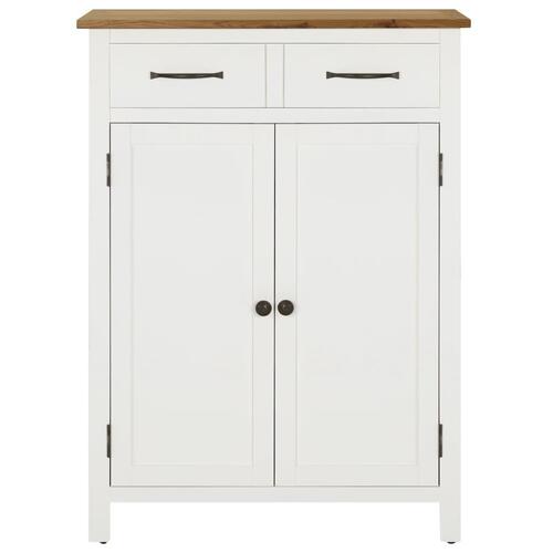 Skoskab 76x37x105 cm massivt egetræ