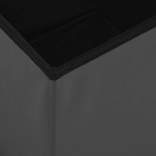 Foldbare opbevaringspuffer 2 stk. PVC grå