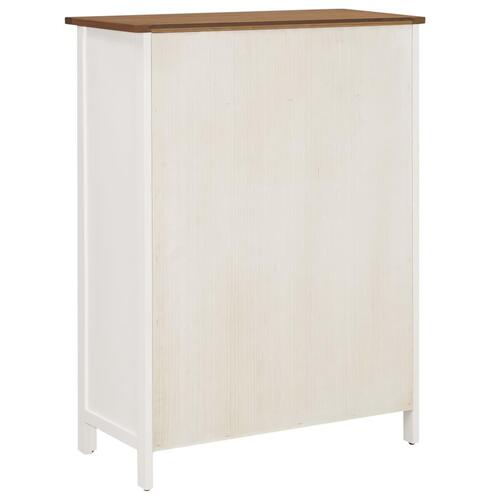 Skoskab 76x37x105 cm massivt egetræ