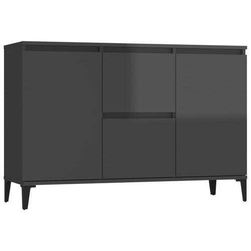 Skænk 104x35x70 cm spånplade grå højglans
