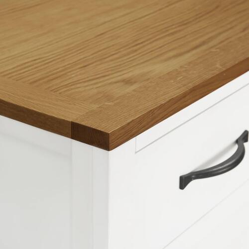 Skoskab 76x37x105 cm massivt egetræ
