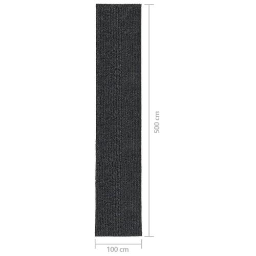 Snavsbestandig tæppeløber 100x500 cm antracitgrå