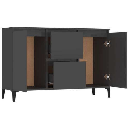 Skænk 104x35x70 cm spånplade grå højglans