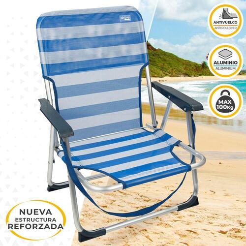 Strandstol Aktive Foldbar Blå 44 x 72 x 35 cm (4 enheder)
