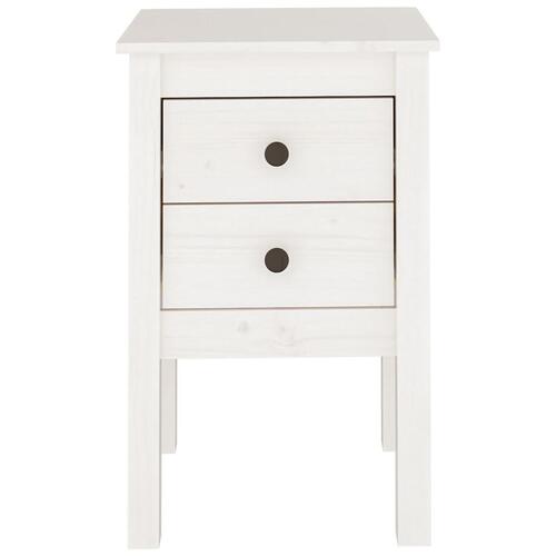 Sengeborde 2 stk. 40x35x61,5 cm massivt fyrretræ hvid