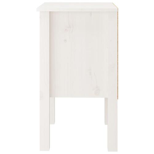 Sengeborde 2 stk. 40x35x61,5 cm massivt fyrretræ hvid