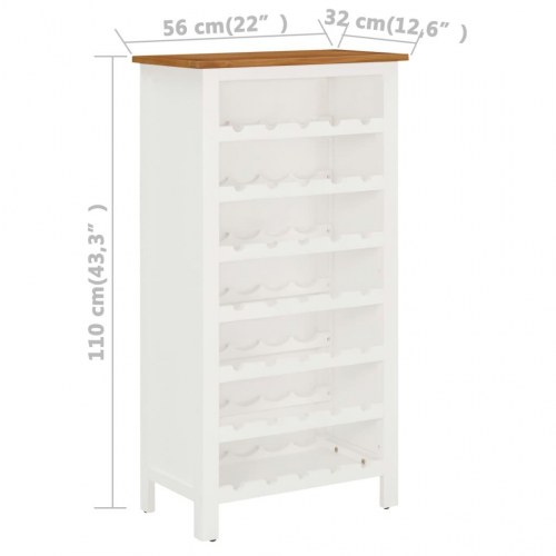 Vinreol 56x32x110 cm massivt egetræ