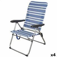 Strandstol Aktive Mykonos Blå 47 x 93 x 63 cm (4 enheder)