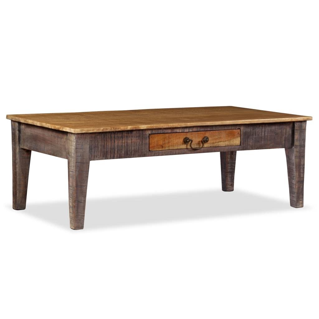 Sofabord i vintagelook af massivt træ - 118 x 60 x 40 cm