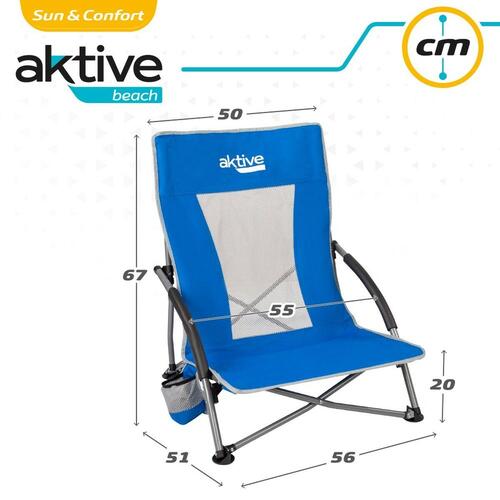 Strandstol Aktive Blå 50 x 67 x 51 cm (4 enheder)