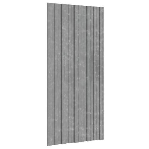 Tagplader 12 stk. 100x45 cm galvaniseret stål sølvfarvet